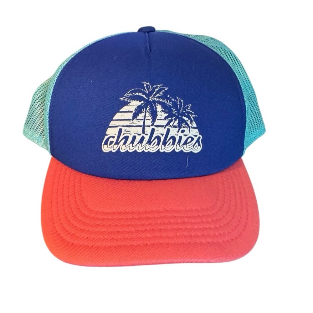 Chubbies brand trucker hat palm tree adjustable strap